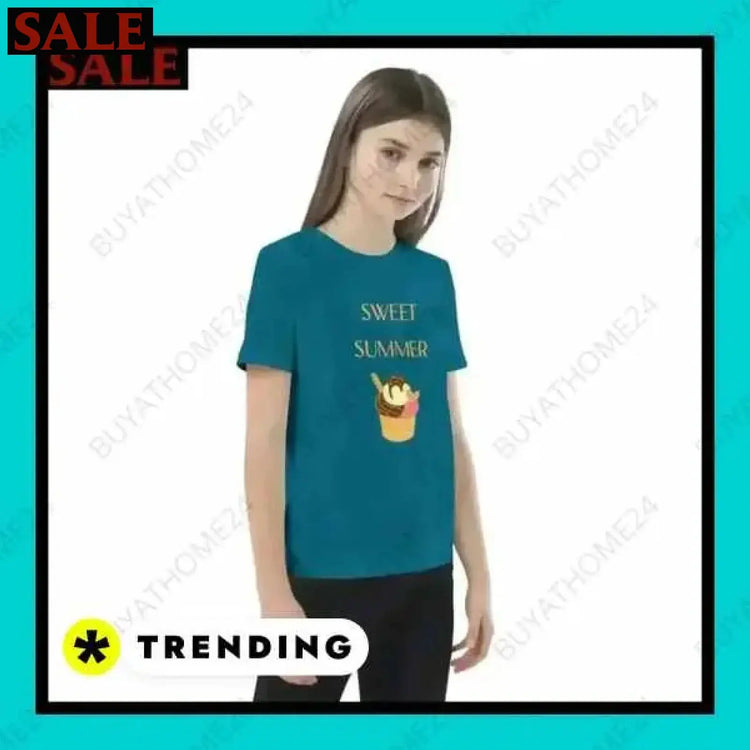 SALE % Rundhalsshirts I Kurzarm Grafik Unisex T-Shirt 3-14 Jahre BUYATHOME24®