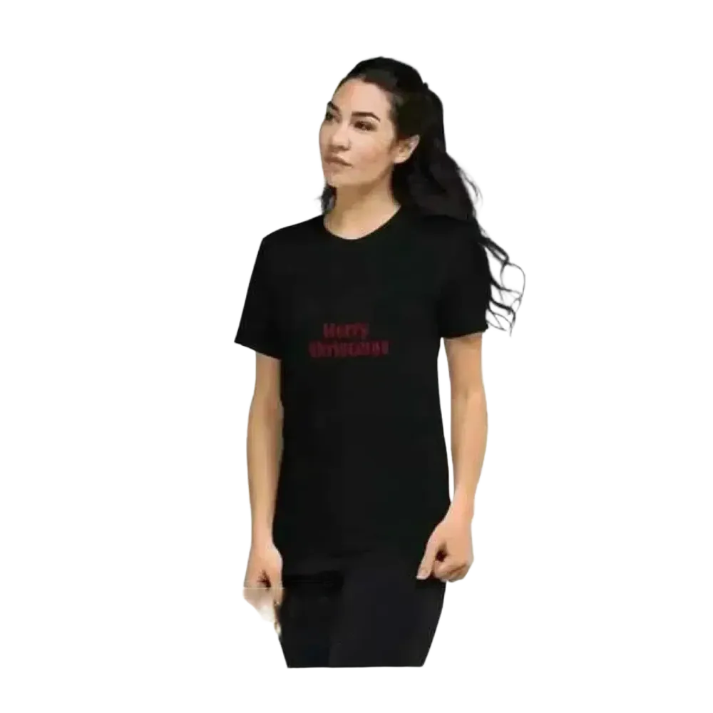 Grafisches Damen T-Shirt mit Weihnachtsmotiven, kurzarm, in XS-3XL, aus Polyester, von BUYATHOME24.