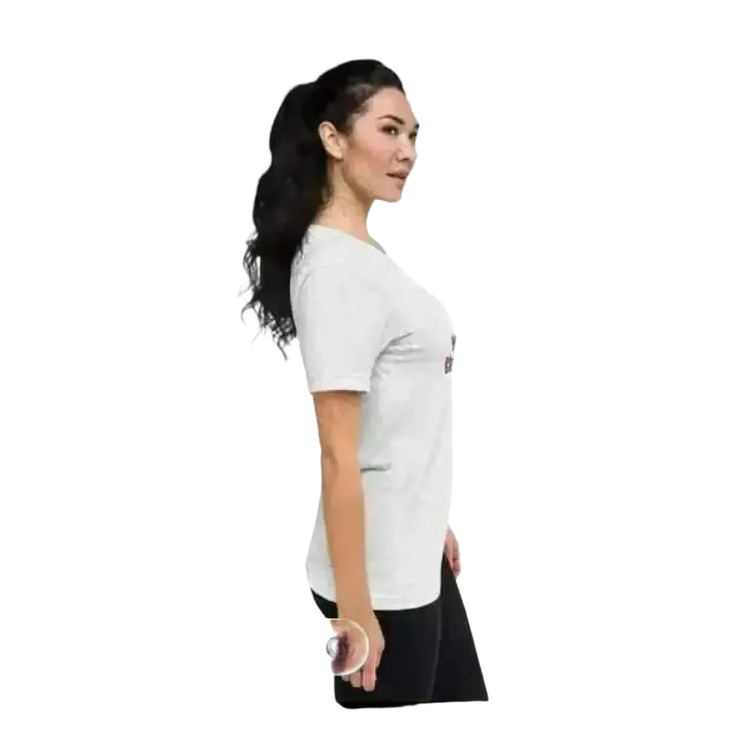 Damen Kurzarm T-Shirt mit Weihnachts-Grafik in XS-3XL, aus Polyester, von BUYATHOME24, festliches Design auf weißem Hintergrund