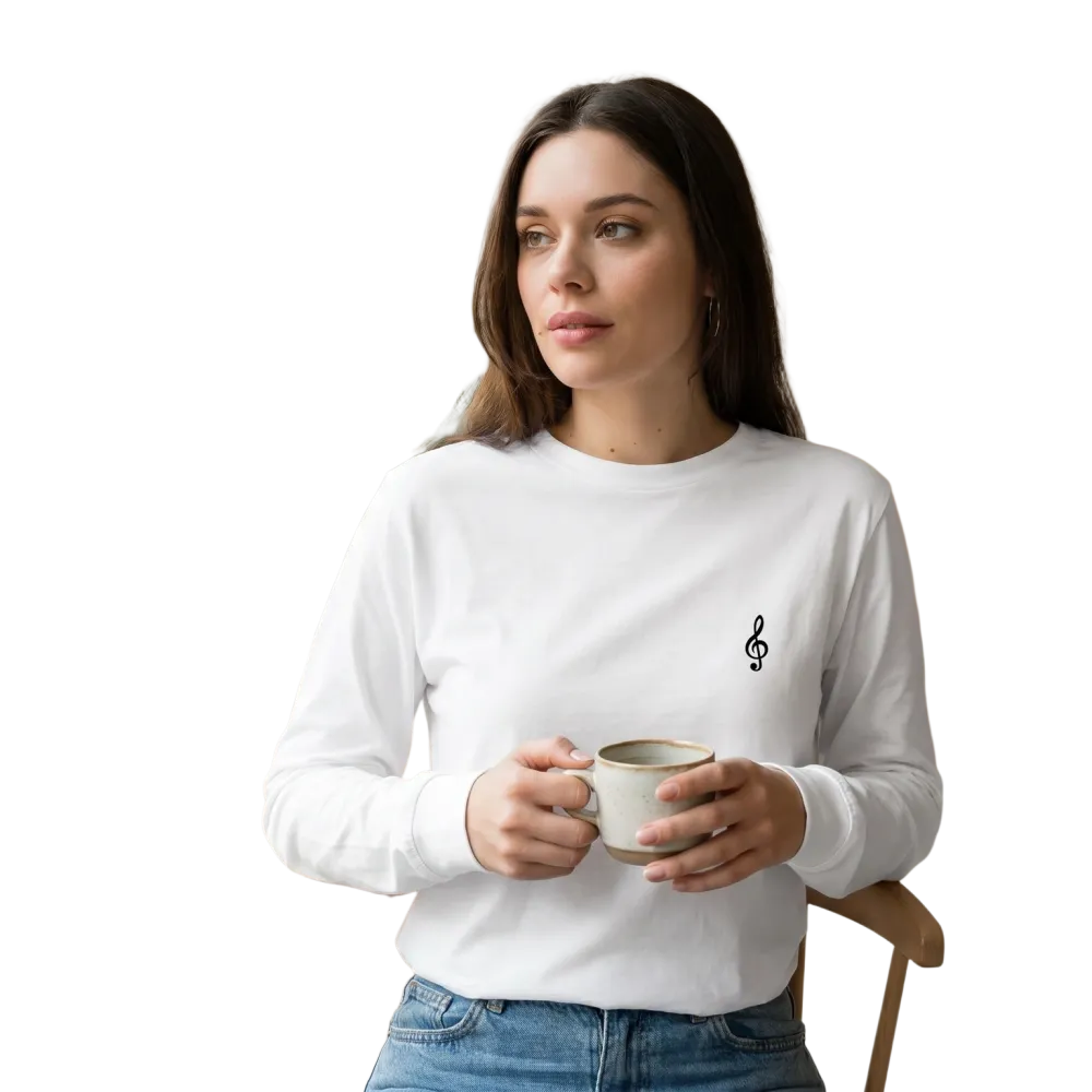 Damen Sweatshirt mit Musiknoten-Grafik, Baumwolle, in XS bis 2XL, bequem und bedruckbar, von BUYATHOME24
