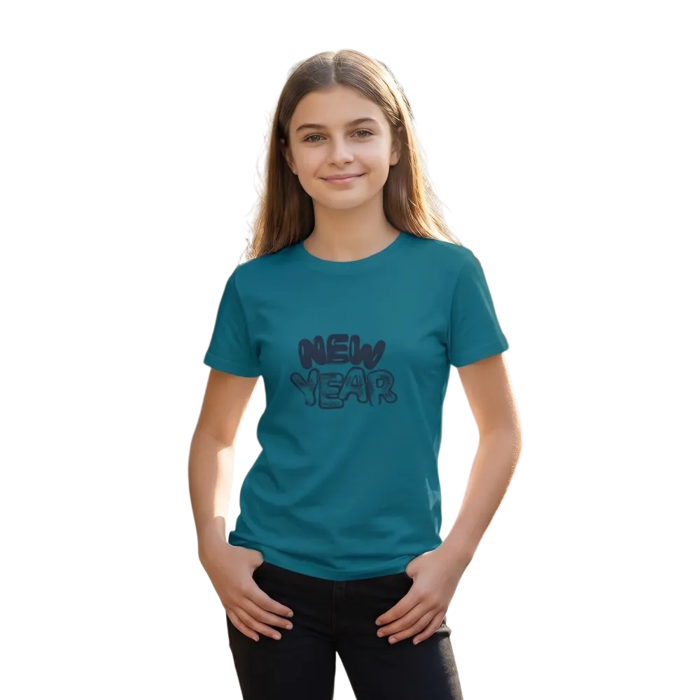 Unisex Neujahr Rundhals-T-Shirt mit Grafik, Kurzarm, Baumwolle, für Kinder 3-14 Jahre, von BUYATHOME24