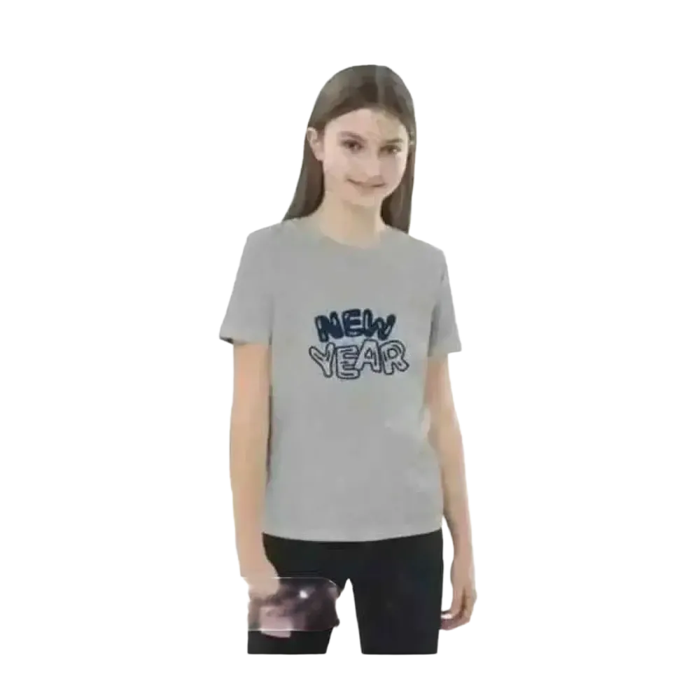 Grafik Unisex T-Shirt für Kinder 3-14 Jahre, kurzarm, aus Baumwolle, mit Neujahrs-Design, von BUYATHOME24
