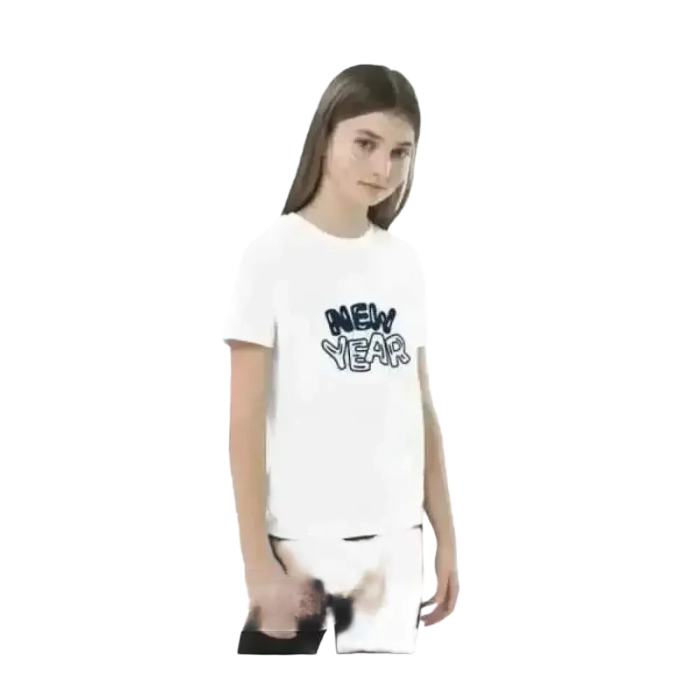 Grafik-Unisex-T-Shirt für Mädchen, kurzärmelig, Baumwolle, 3-14 Jahre, mit Neujahrsmotiv, von BUYATHOME24.