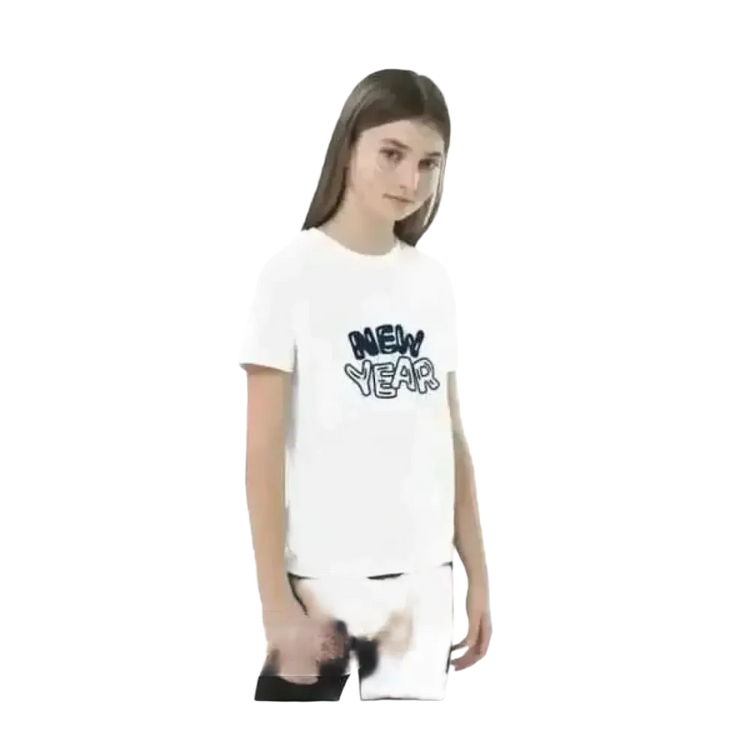 Grafik-Unisex-T-Shirt für Mädchen, kurzärmelig, Baumwolle, 3-14 Jahre, mit Neujahrsmotiv, von BUYATHOME24.