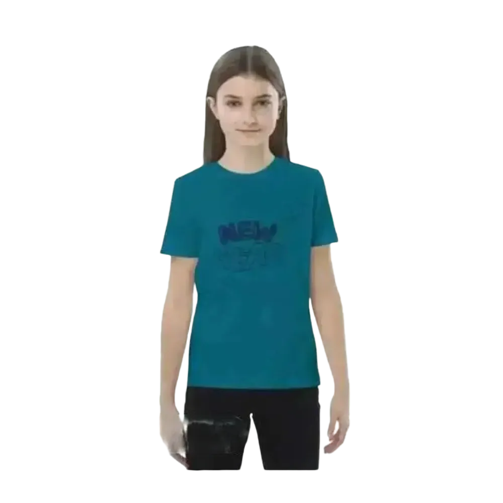 Grafik-Unisex-T-Shirt für Mädchen 3-14 Jahre, Baumwolle, Neujahr Design, kurzärmlig, im Ocean-Motiv, bequem und angenehm zu tragen.