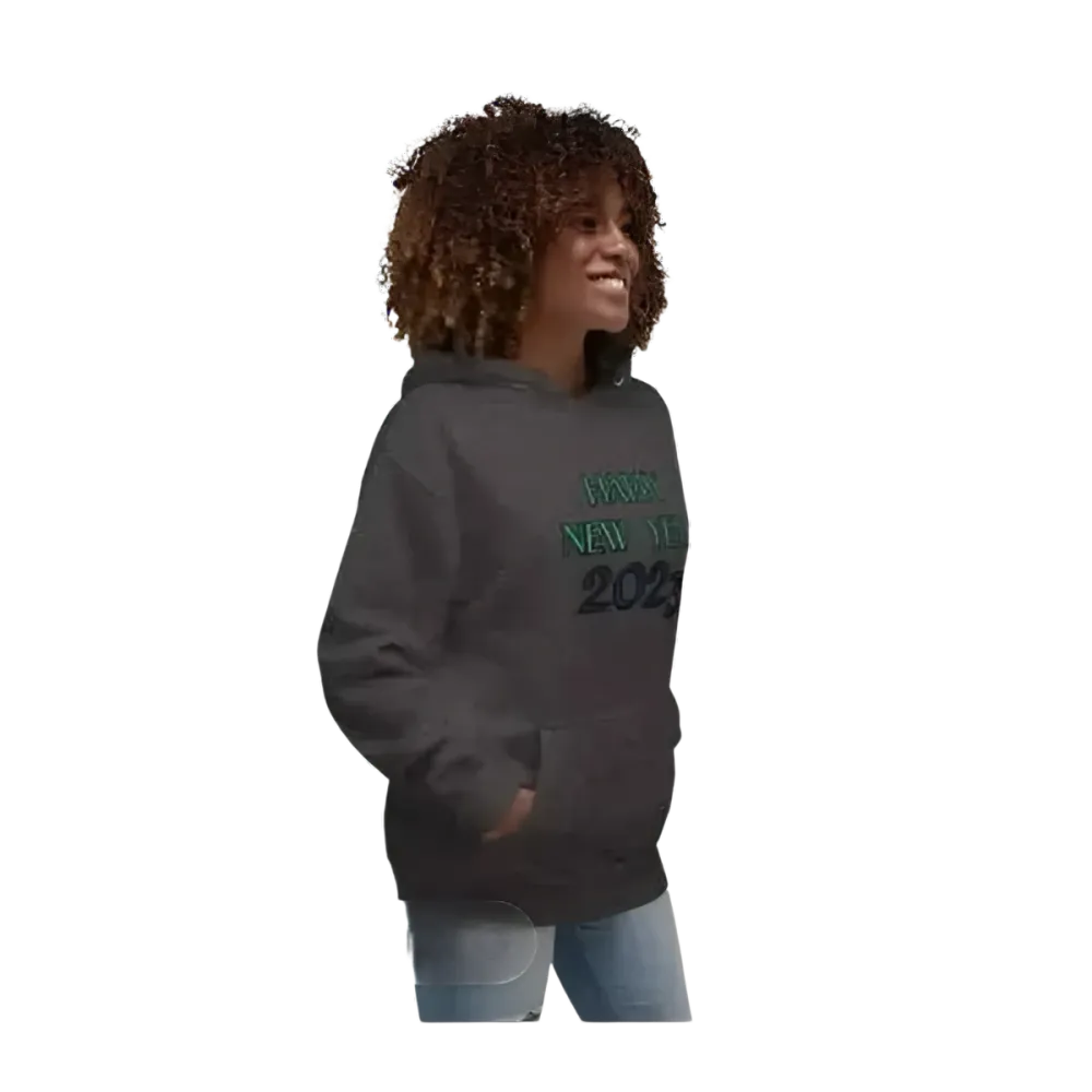 Unisex Hoodie aus Baumwolle mit Neujahr-Grafik in den Größen S bis 3XL, bequem und modern von BUYATHOME24.