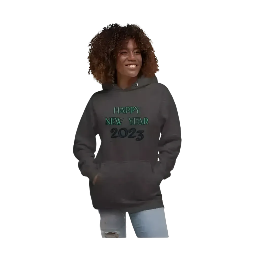 Unisex Hoodie aus Baumwolle mit Neujahr-Grafik, Kapuzenpullover für Herren und Damen, verfügbar in Größen S bis 3XL.