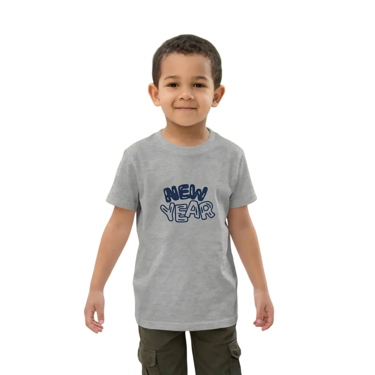 Kinder T-Shirt mit Neujahrsmotiv, unisex Kurzarm-Shirt für Kinder 3-14 Jahre, bequem und bunt mit Grafikdesign von BUYATHOME24