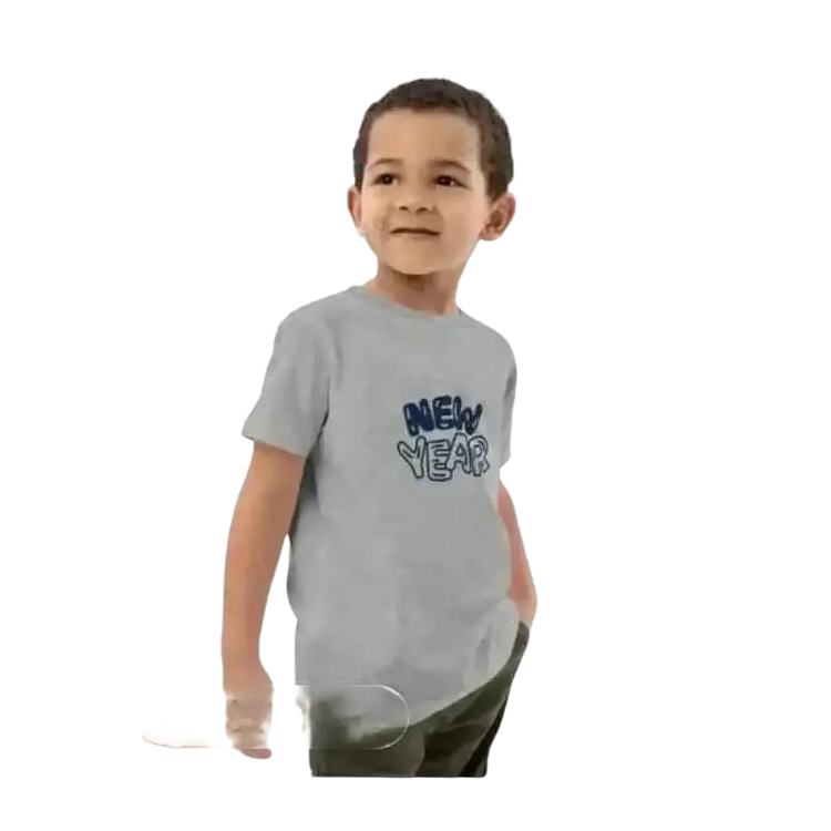 Jungen Kurzarm T-Shirt mit Neujahrs-Grafik, Unisex, bequem und stilvoll, für Kinder von 3 bis 14 Jahren, BUYATHOME24