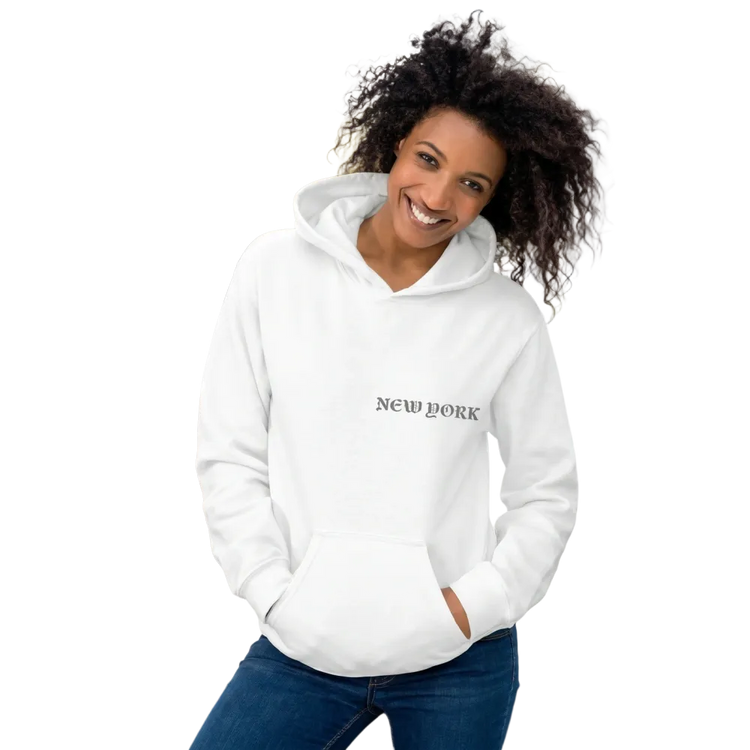 Unisex Hoodie mit New York Grafik, Baumwolle, Rückenprint, in S bis 5XL, bequeme Kapuzenjacke von BUYATHOME24