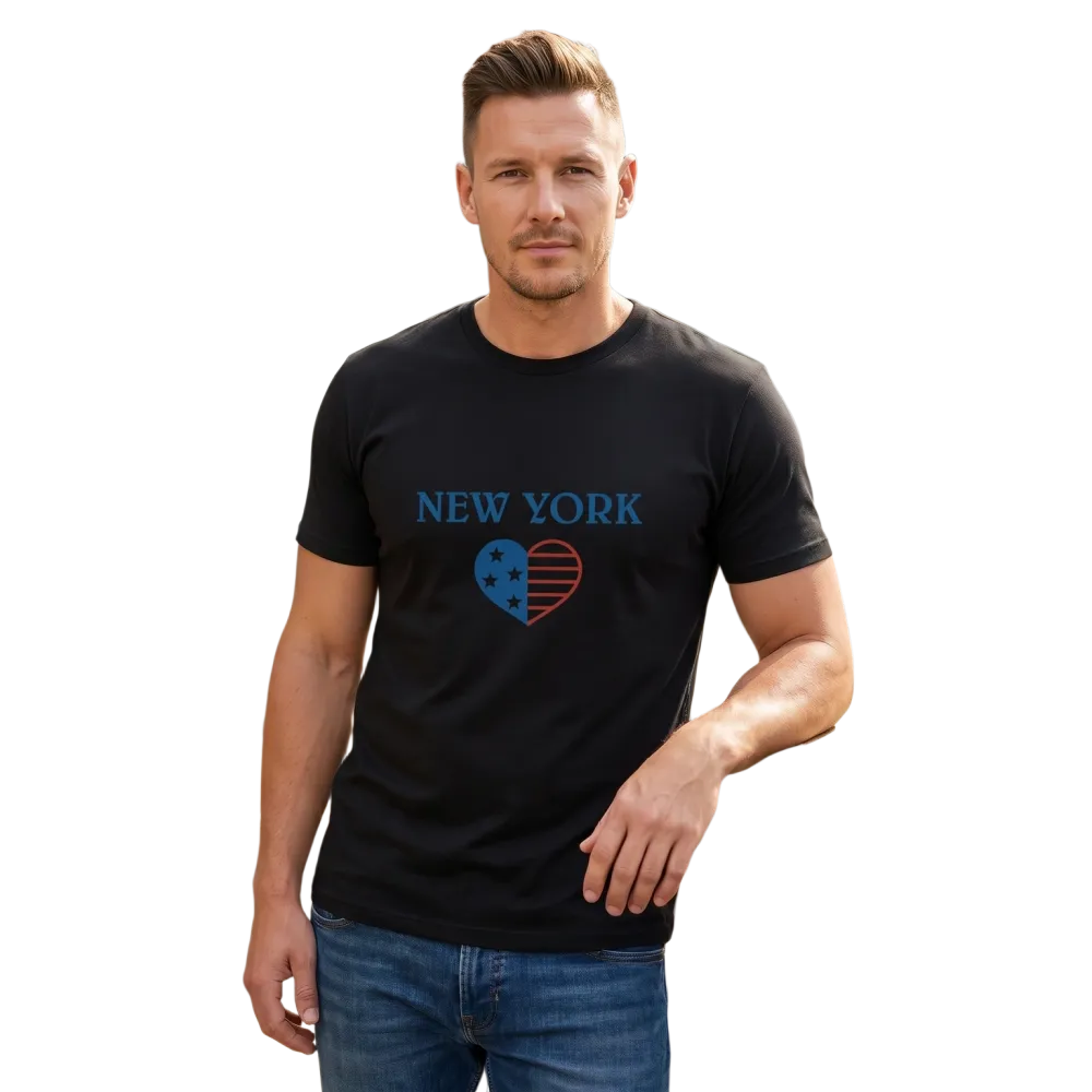 Grafik Unisex T-Shirt von BUYATHOME24 mit New York Design, aus 100% Baumwolle, bedruckbar, in den Größen S bis 5XL