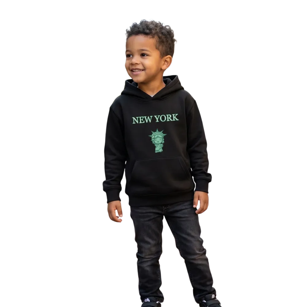 Unisex Kinder Hoodie mit New York Grafik, Baumwolle, für Kinder von 4 bis 12 Jahre, bequemer Kapuzenpullover von BUYATHOME24