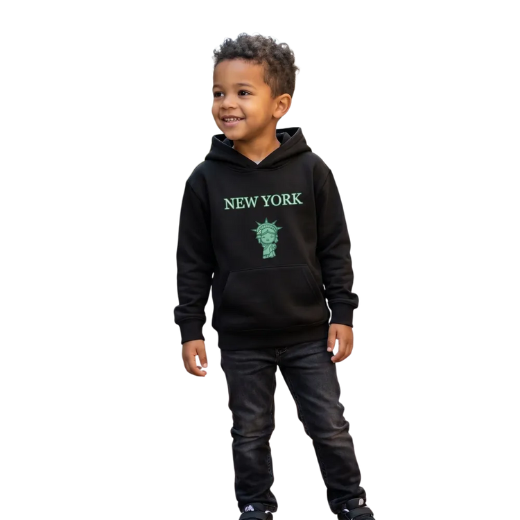 Unisex Kinder Hoodie mit New York Grafik, Baumwolle, für Kinder von 4 bis 12 Jahre, bequemer Kapuzenpullover von BUYATHOME24