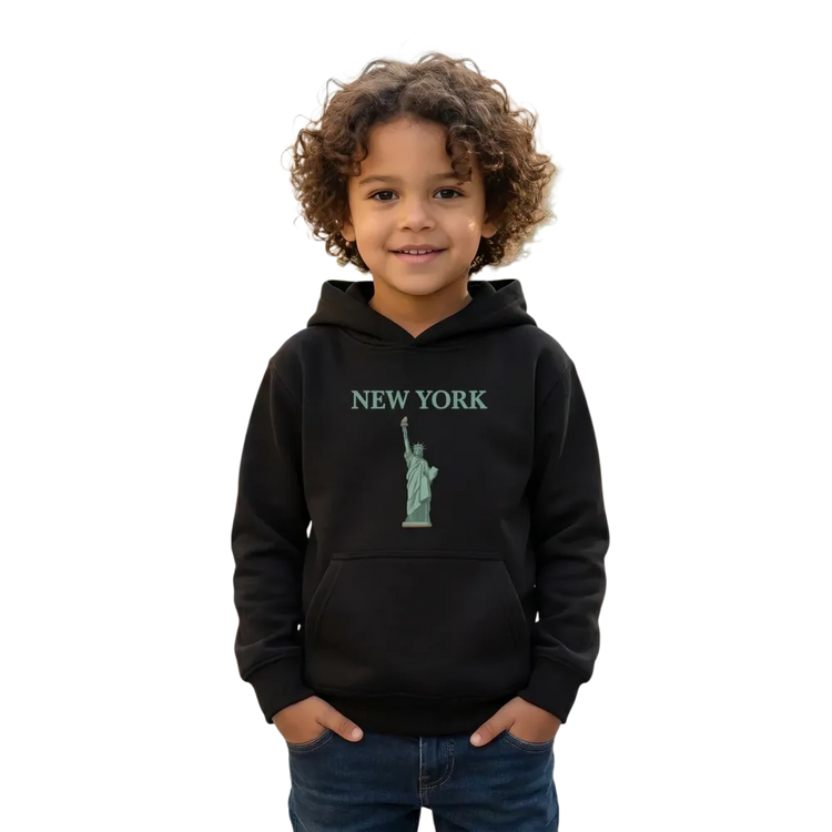 Grafik-Unisex-Kapuzenpullover für Kinder von BUYATHOME24, bunte Druckmuster, bequem und warm für 4-12 Jahre.