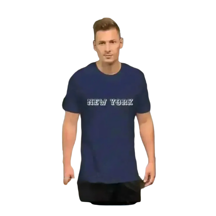 Grafik Unisex T-Shirt aus Baumwolle in Navy, kurzärmelig, für stilvolle Looks, erhältlich in XS bis 5XL, von BUYATHOME24.
