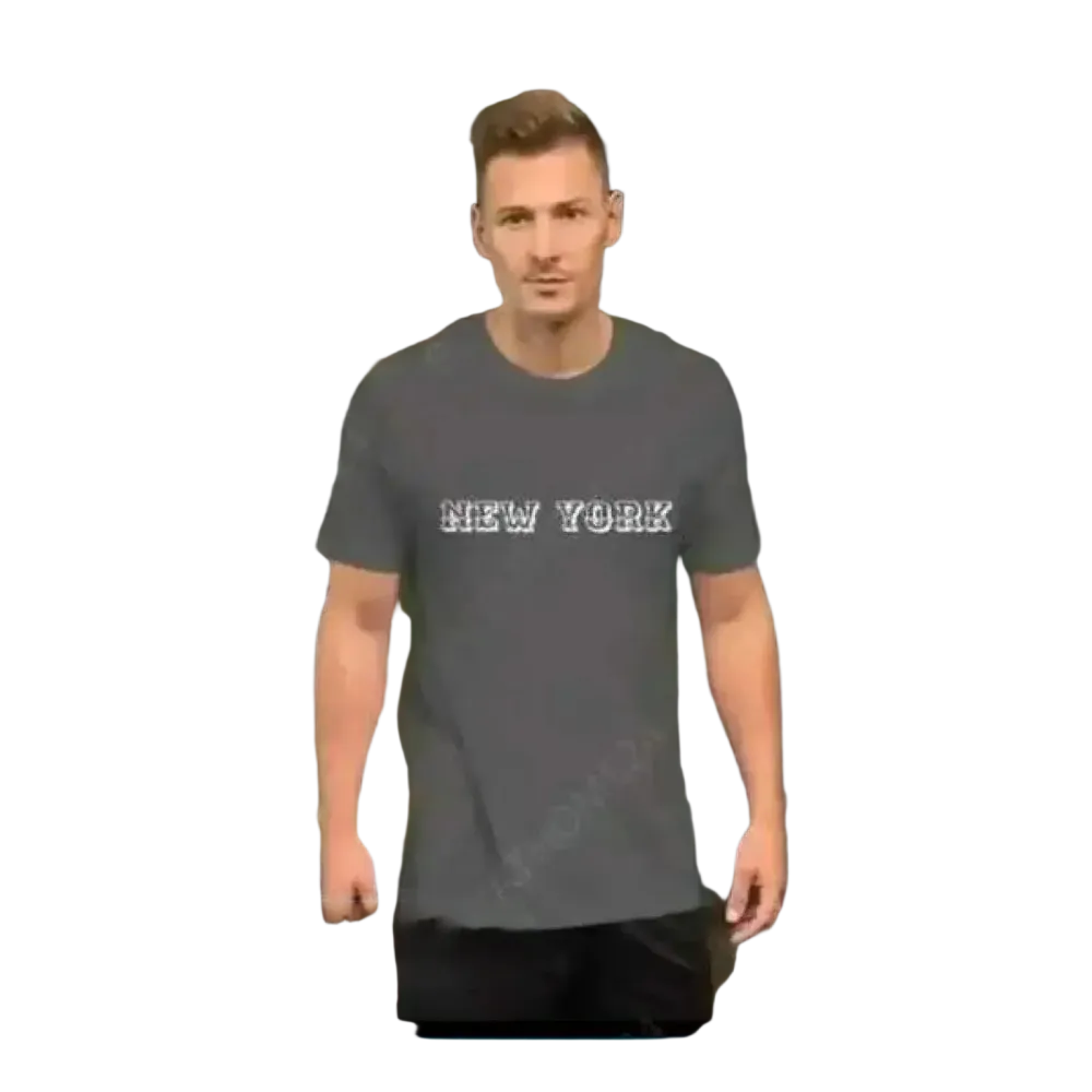 Grafisches Unisex T-Shirt von BUYATHOME24 in Asphalt, Baumwolle, kurzärmlig, für stilvolle Looks, in XS bis 5XL.