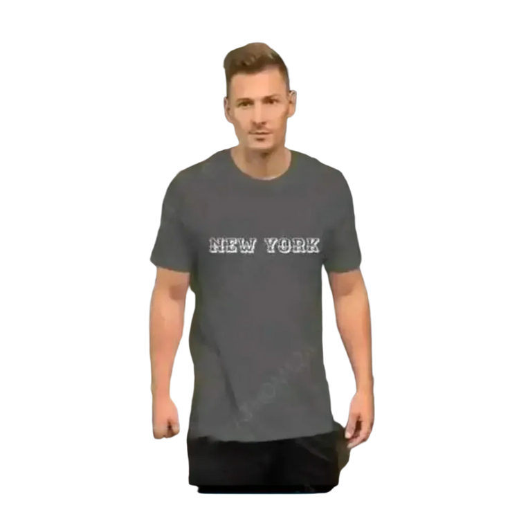 Grafisches Unisex T-Shirt von BUYATHOME24 in Asphalt, Baumwolle, kurzärmlig, für stilvolle Looks, in XS bis 5XL.