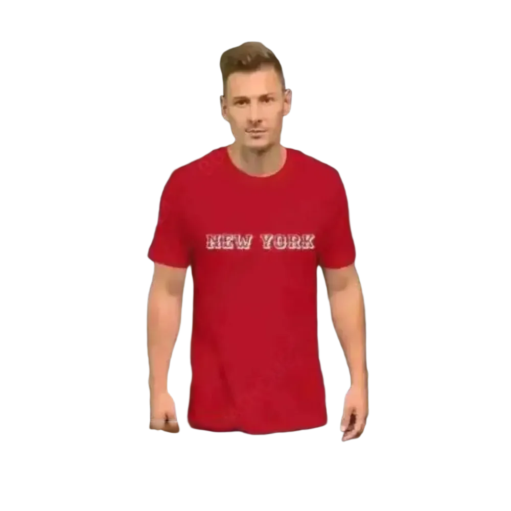 Grafik Unisex T-Shirt von BUYATHOME24 in Rot, Baumwolle, kurzärmlig, für stilvolle Looks, Größen XS bis 5XL.