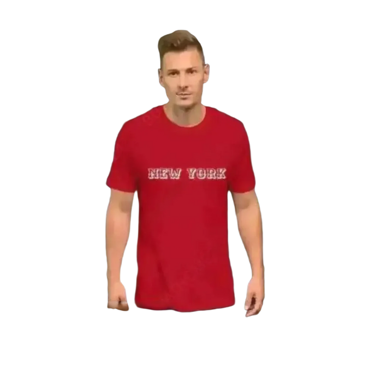 Grafik Unisex T-Shirt von BUYATHOME24 in Rot, Baumwolle, kurzärmlig, für stilvolle Looks, Größen XS bis 5XL.