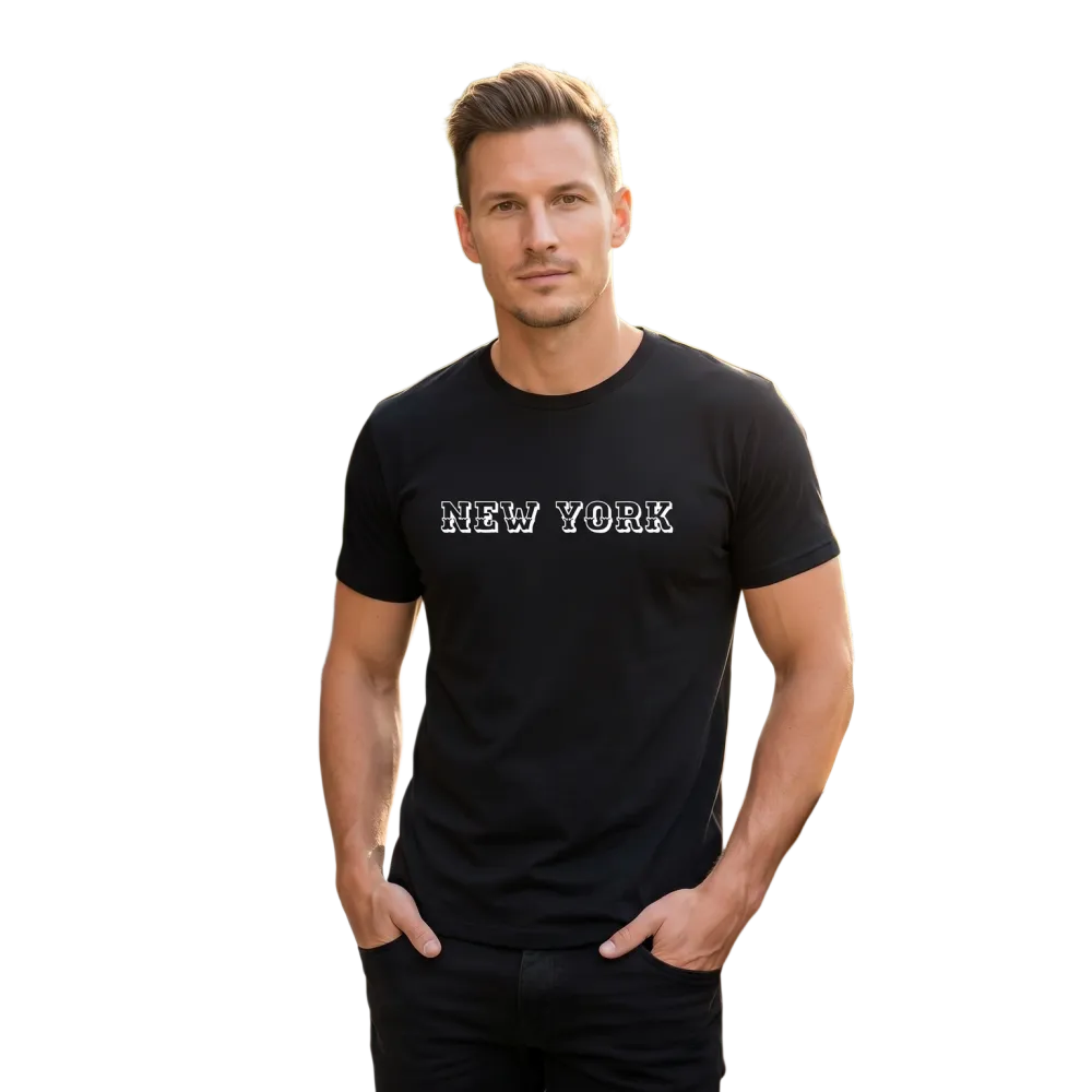 Grafisches Unisex-T-Shirt von BUYATHOME24 mit New York Design, kurzärmelig, in XS bis 5XL, bequemes Baumwoll-Shirt