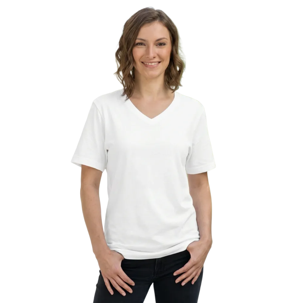 Unisex V-Ausschnitt T-Shirt von BUYATHOME24, bedruckbar, in S-2XL, mit Nummer 17 Grafik, für Herren und Damen.