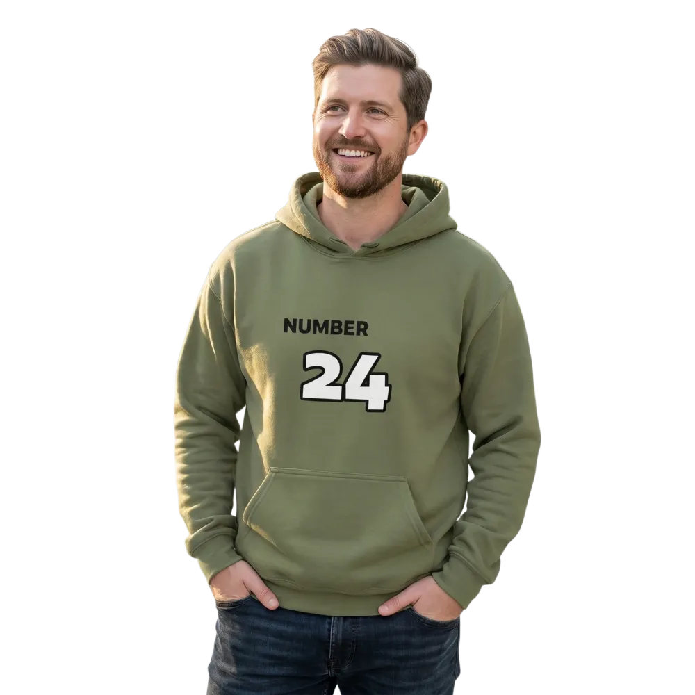 Grafik Kapuzenpullover für Herren und Damen, Baumwolle, unisex, mit Nummer 24 Design, in S-5XL, von BUYATHOME24