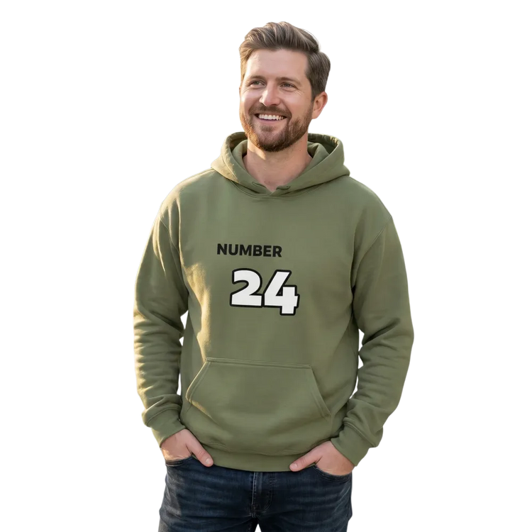 Grafik Kapuzenpullover für Herren und Damen, Baumwolle, unisex, mit Nummer 24 Design, in S-5XL, von BUYATHOME24