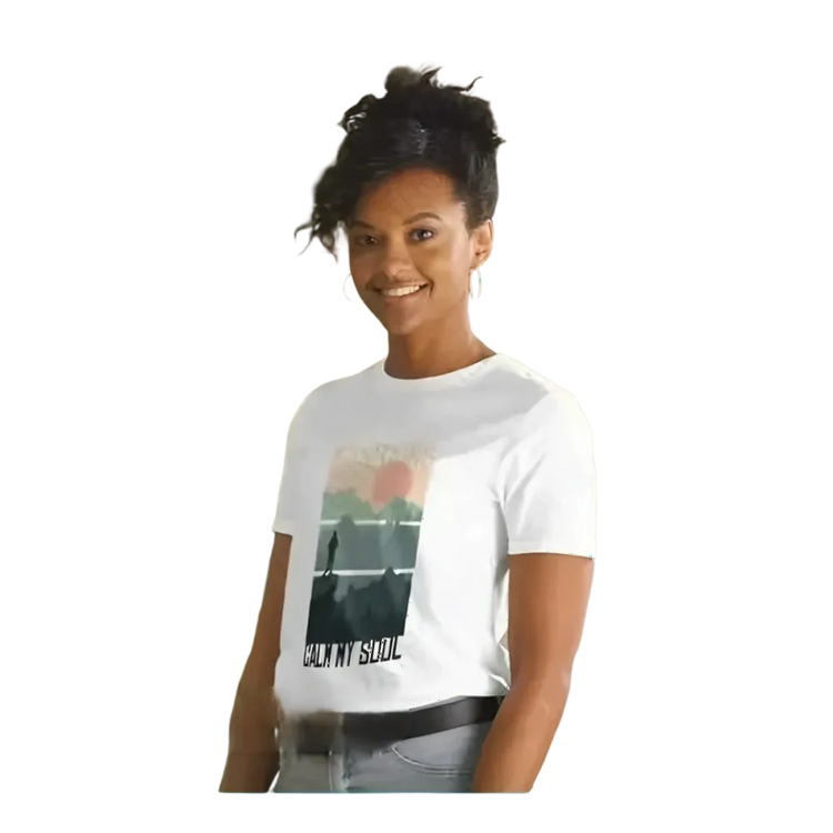 Damen-T-Shirt mit Bergmotiv, Kurzarm, Baumwolle, grafisches Design in S-3XL, bequemes Outdoor-Shirt von BUYATHOME24