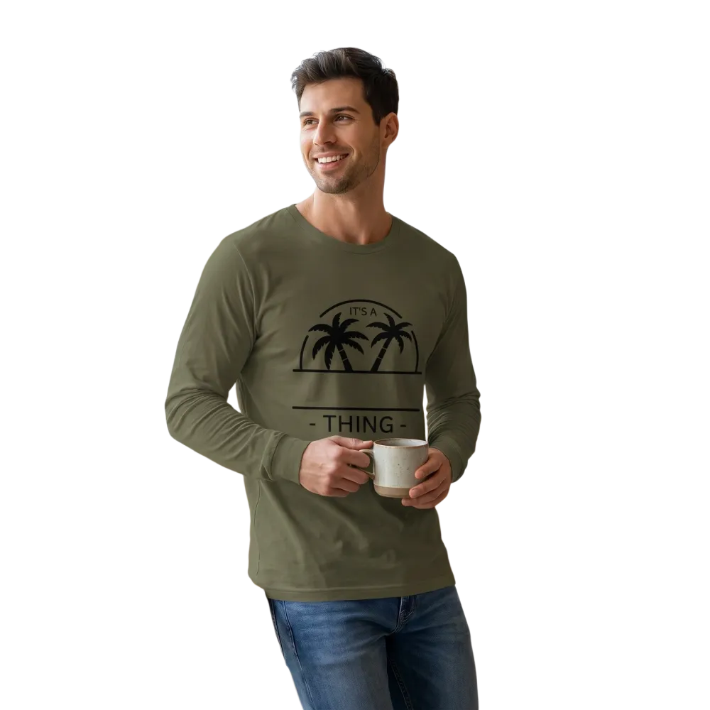 Unisex Palmen Design Sweatshirt von BUYATHOME24, langarm, bedruckbar, in XS bis 2XL, mit stilvollem Palmenmuster.