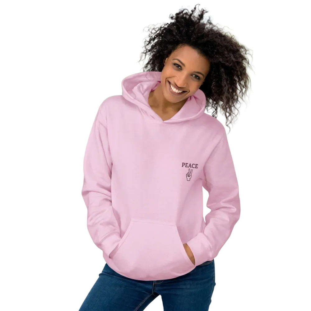 Unisex Hoodie mit Peace-Zeichen Grafik aus Baumwollmix, in den Größen S bis 5XL, bequeme Streetwear von BUYATHOME24