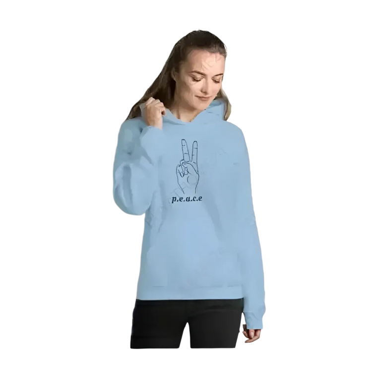 Unisex Hoodie mit Peace-Zeichen, Baumwolle, kapuzenpullover für Herren und Damen, in S bis 5XL, von BUYATHOME24