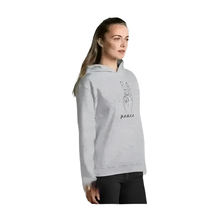 Unisex Hoodie mit Peace Zeichen, Baumwolle, Grafikdesign, Kapuzenpullover für Damen und Herren, in S bis 5XL, BUYATHOME24