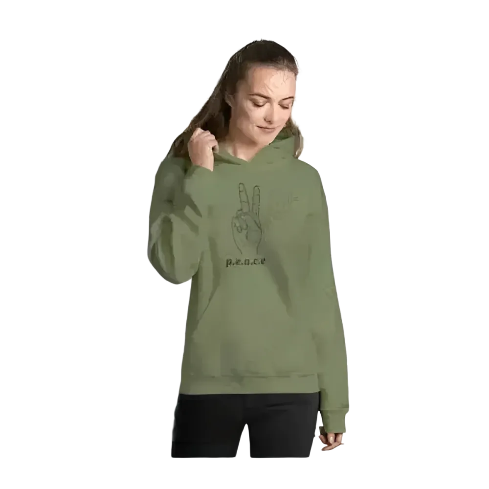 Grafik-Unisex-Hoodie mit Peace-Zeichen, Baumwolle, in Schwarz, für Herren und Damen, Größen S bis 5XL, von BUYATHOME24