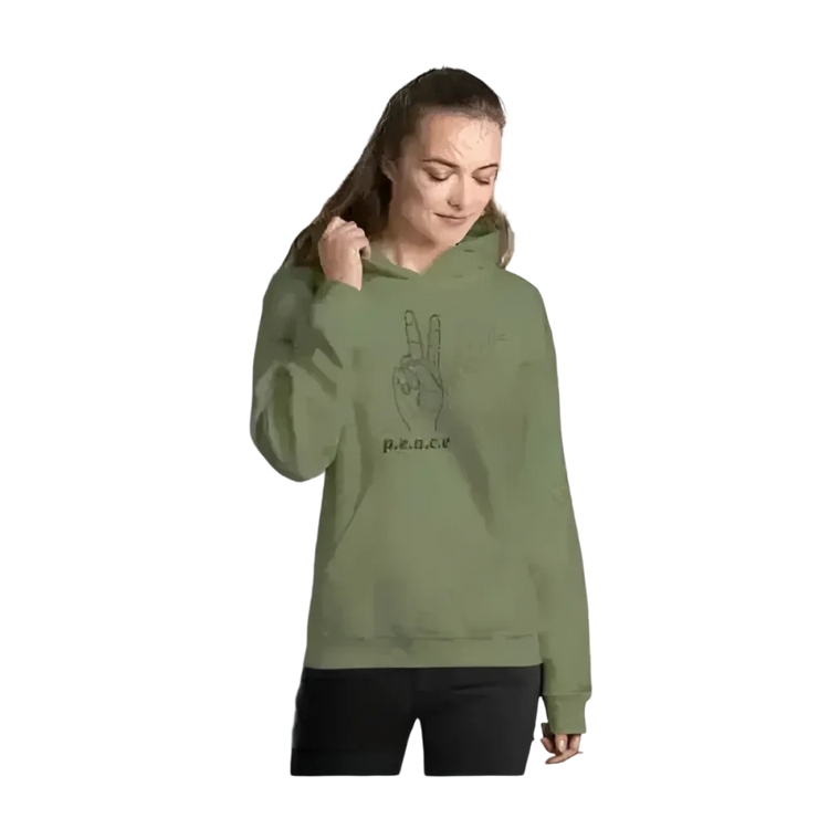 Grafik-Unisex-Hoodie mit Peace-Zeichen, Baumwolle, in Schwarz, für Herren und Damen, Größen S bis 5XL, von BUYATHOME24