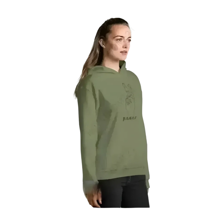 Unisex Peace Zeichen Hoodie aus 100 % Baumwolle, Grafik Kapuzenpullover für Damen und Herren in S bis 5XL, BUYATHOME24.