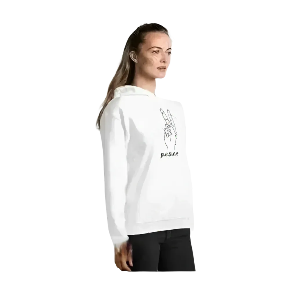 Unisex Hoodie mit Peace-Zeichen, Baumwolle, Grafik, Kapuzenpullover für Herren und Damen, in S bis 5XL, BUYATHOME24.
