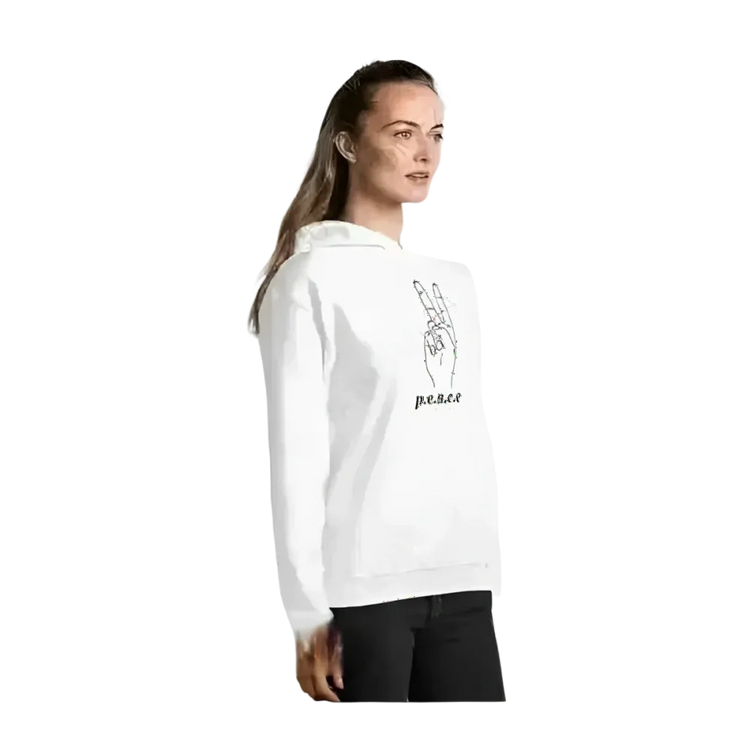 Unisex Hoodie mit Peace-Zeichen, Baumwolle, Grafik, Kapuzenpullover für Herren und Damen, in S bis 5XL, BUYATHOME24.