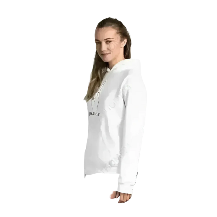 Grafik Unisex Hoodie mit Peace Zeichen, aus 100% Baumwolle, in S bis 5XL, bequemes Kapuzenpullover für Herren und Damen