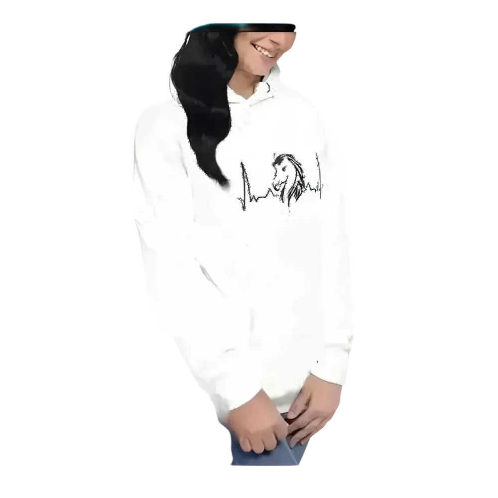 Damen Hoodie mit Pferd Tierdruck, grafischer Kapuzenpullover in S bis 3XL, bequemer Damen Hoodie von BUYATHOME24