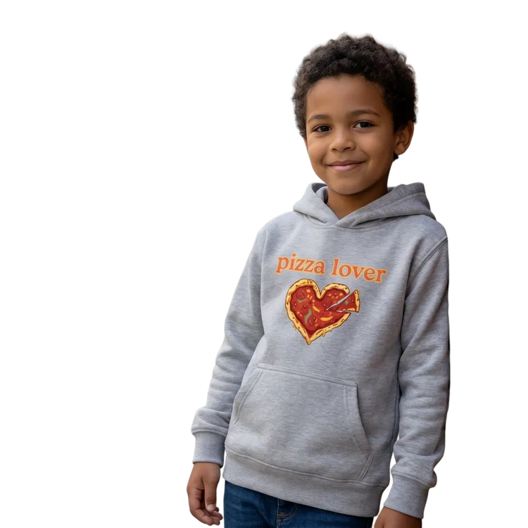 Unisex Kinder Hoodie mit Pizza Lover Design, grafischer Hoodie für Jungen und Mädchen, 4-12 Jahre, bequem und modisch