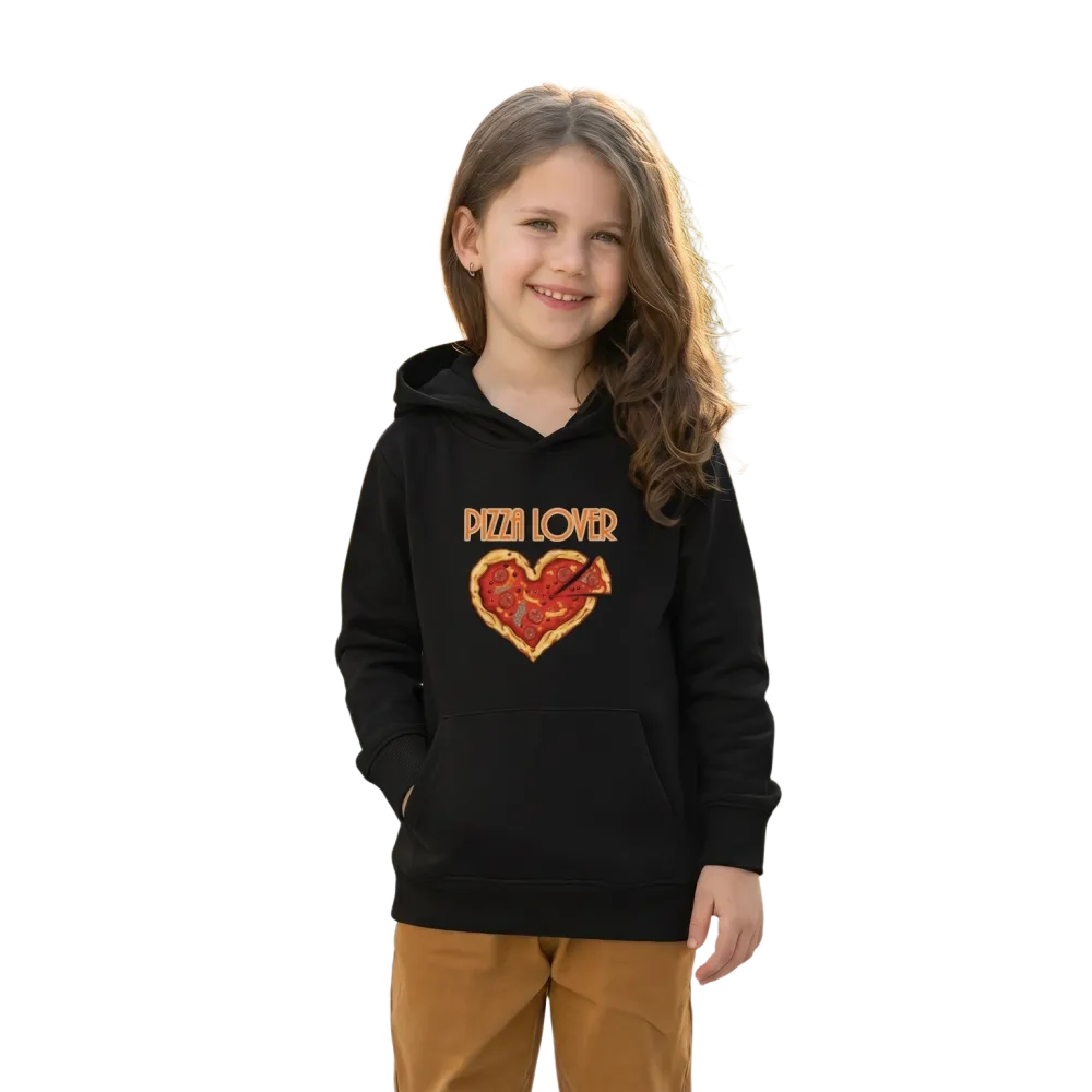 Unisex Kinder Hoodie mit Pizza Lover Grafik aus Baumwolle, für 4-12 Jahre, bequemer Kapuzenpullover für Kinder