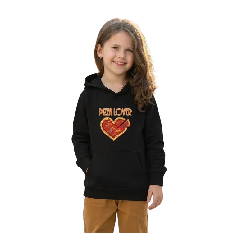 Unisex Kinder Hoodie mit Pizza Lover Grafik aus Baumwolle, für 4-12 Jahre, bequemer Kapuzenpullover für Kinder