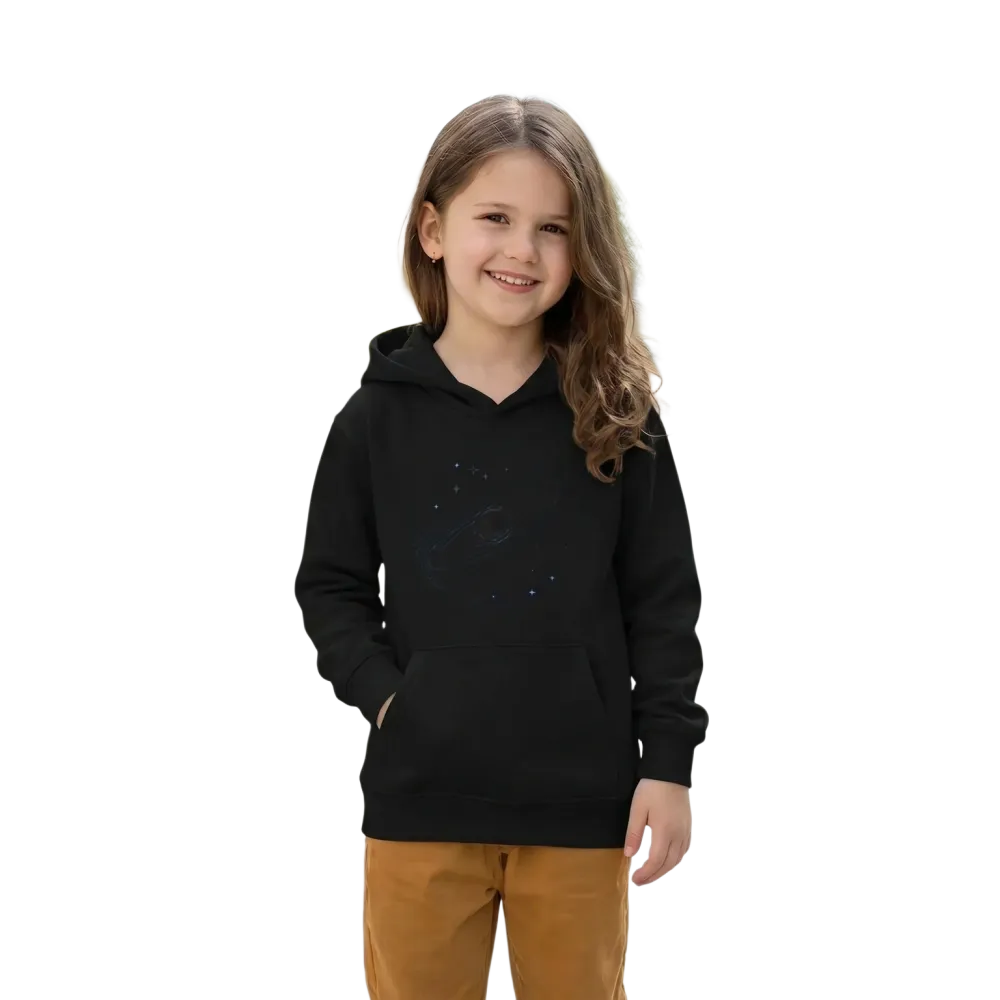 Grauer unisex Kinder-Hoodie mit Grafik, Kapuzenpullover für Jungen und Mädchen, 4-12 Jahre, von BUYATHOME24