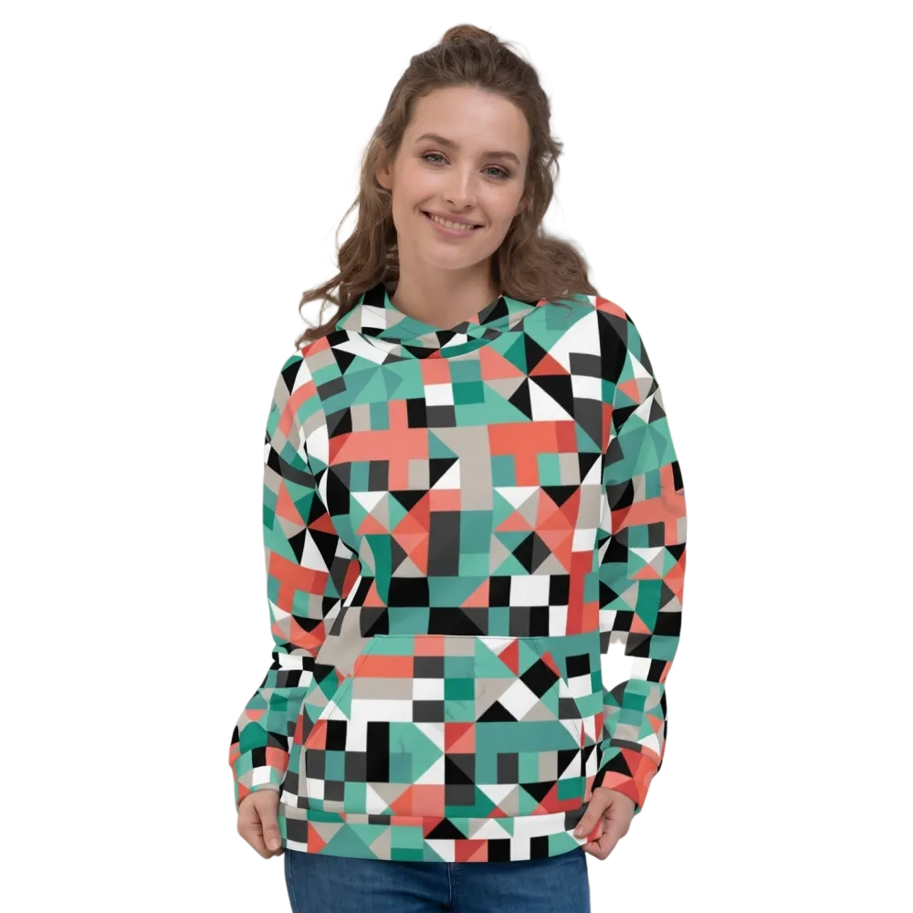 Doppellagiger Damen- und Unisex-Hoodie mit Allover-Print aus Polyester, in XS bis 3XL, bequem und modisch.