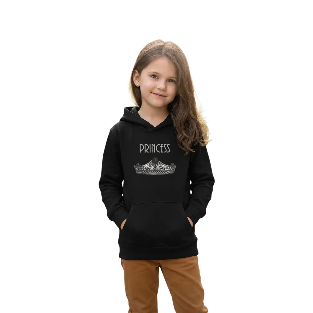 Blauer Baumwoll-Hoodie für Mädchen mit Princess-Grafik, Kapuzenpullover für 4-12 Jahre, von BUYATHOME24