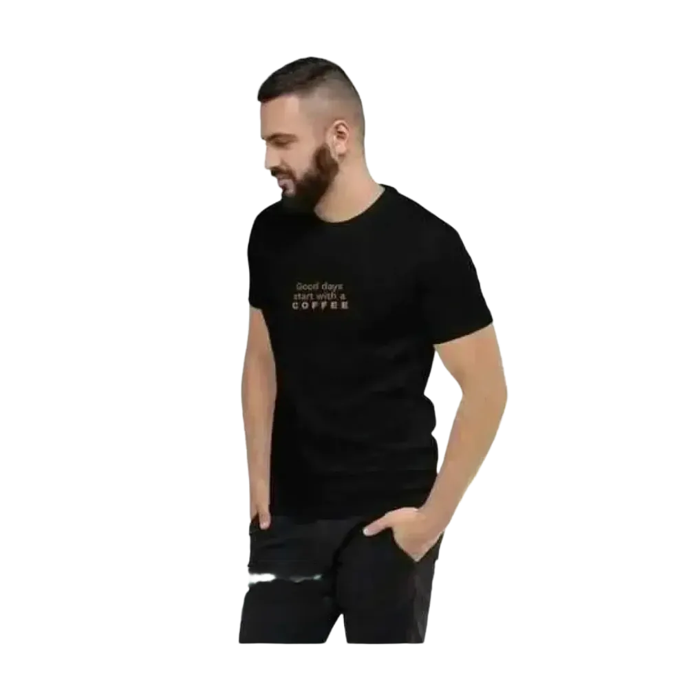 Grafik Unisex Baumwoll-T-Shirt in verschiedenen Größen, kurzärmelig, mit Rundhals und modernem Design.
