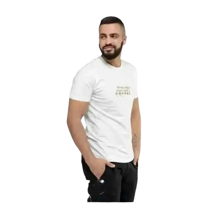 Grafik Unisex T-Shirt aus Baumwolle in verschiedenen Größen, Kurzarm, Rundhals, bequem und stylish für Herren.
