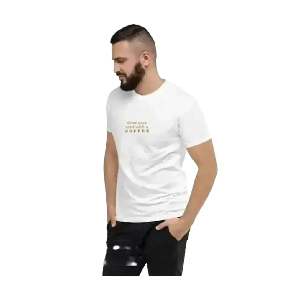 Unisex Baumwoll-Grafik-T-Shirt in verschiedenen Größen, kurzarm, Rundhals, weißes Herren-T-Shirt von BUYATHOME24