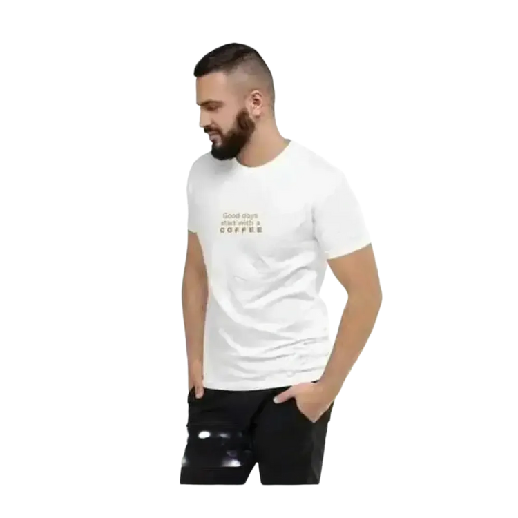 Unisex Baumwoll-Grafik-T-Shirt in verschiedenen Größen, kurzarm, Rundhals, weißes Herren-T-Shirt von BUYATHOME24