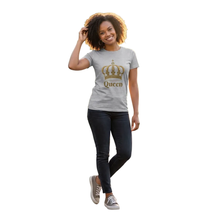 Grafik Damen T-Shirt von BUYATHOME24, kurzärmelig, Rundhals, Baumwolle, für Damen in S bis 3XL, moderne Grafik auf der Vorderseite